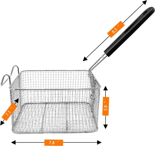 Vista 8 de Freidora eléctrica comercial EVGTTI, freidora eléctrica de 11.4QT con cesta Freidora de acero inoxidable de 2500 W con tapa, ajustable