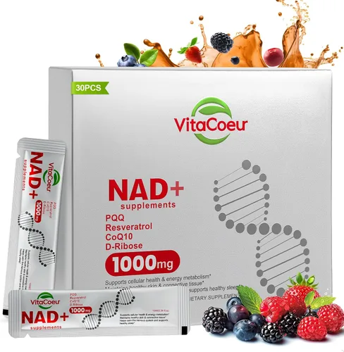Vista 9 de Suplemento líquido NAD+ de 1000 mg con resveratrol orgánico, ribósido de nicotinamida y PQQ, CoQ10, ALA, Boost Energy Focus, reparación del ADN