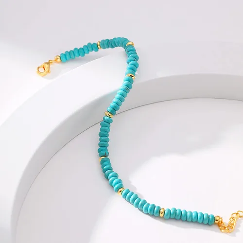 Vista 4 de Delicadas pulseras de oro para mujer, chapado en oro 18, ajustable, mal de ojo, mariposa, cuentas, perla, corazón, turquesa, hecha a mano para mujer
