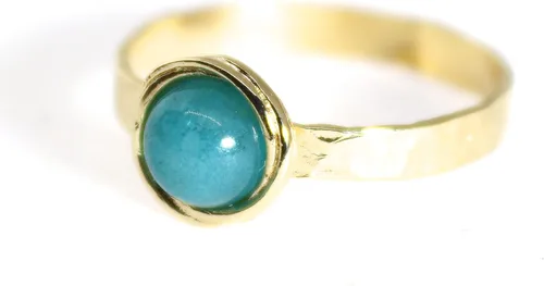 Vista 12 de Anillo de oro de piedras preciosas, anillo de piedra chapada en oro de 14 quilates, anillo de piedra apilable, anillo de oro de piedra pequeña