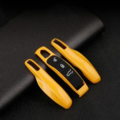 Vista 2 de TEAMWILL Funda para llave remota de fibra de carbono para Porsche Panamera Cayenne Macan (negro)
