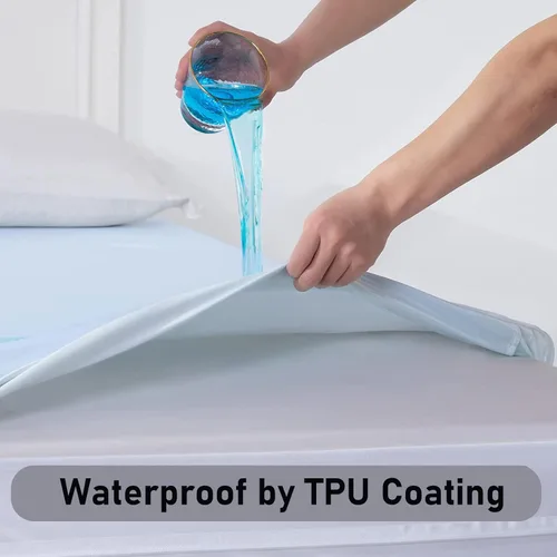 Vista 3 de WYFKYMXX Sábana de cama impermeable – Sábanas planas de percal de algodón transpirable ideal para hoteles y hospitales, sábana protectora de colchón