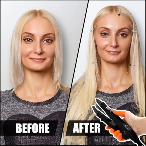 Vista 5 de Plancha para Extensiones de Cabello de Queratina Fusion - Herramienta de Calor, Conector Térmico con Protector de Pegamento Fusion, Plantilla, Pinza