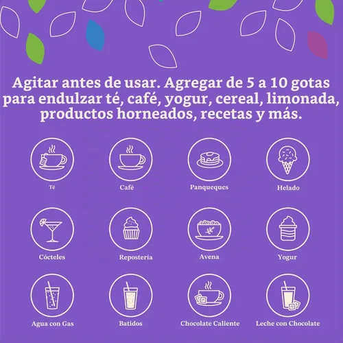 Vista 6 de NuNaturals Extracto transparente de estevia, edulcorante a base de plantas, sin sabor, botella de vidrio, 2 onzas