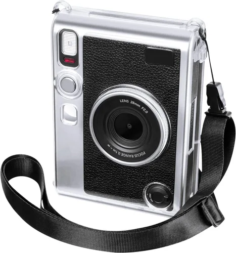Vista 8 de Rieibi Funda protectora transparente para cámara instantánea Fujifilm Instax Mini Evo, funda rígida con correa para el hombro