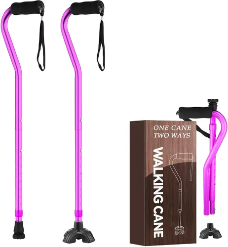 Vista 16 de Bastones florales para mujer, bastón plegable para estabilidad con base antideslizante, bastón ajustable para personas mayores, bastones plegables