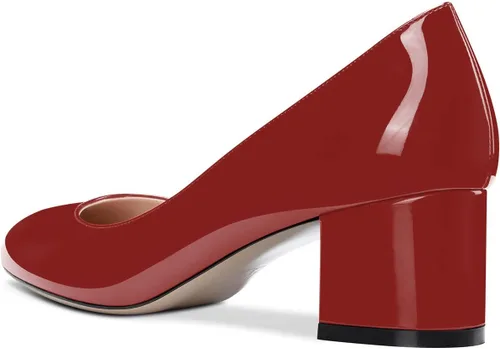 Vista 3 de Zapatos clásicos de tacón bajo y grueso para mujer, tacón de gatito, puntera redonda, sin cordones, para oficina, boda, zapatos clásicos de 2