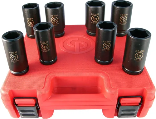 Vista 17 de Chicago Pneumatic SS814D - Unidad cuadrada de 1 pulgada, métrica profunda, 6 puntos, juego de llaves de impacto (4 piezas)