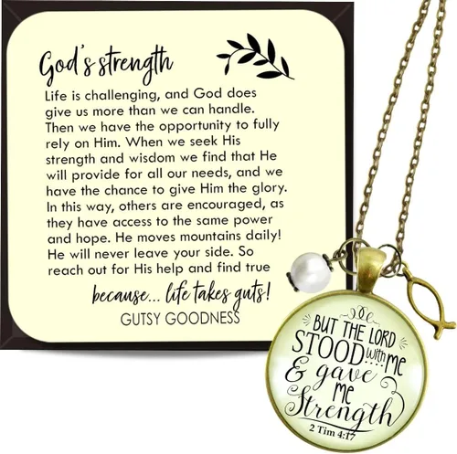 Vista 9 de Gutsy Goodness Faith He Cares - Collares hechos a mano con mensaje para mujer cristiana
