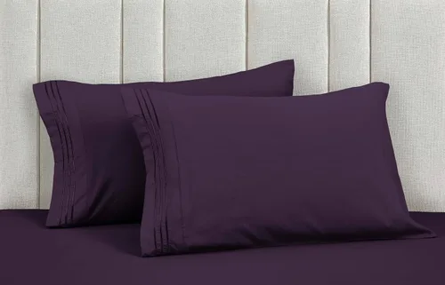 Vista 51 de Mocassi Juego de sábanas de lujo de 4 piezas, calidad prémium de hotel de 1800 hilos, ajuste fácil, sábanas y fundas de almohada resistentes a
