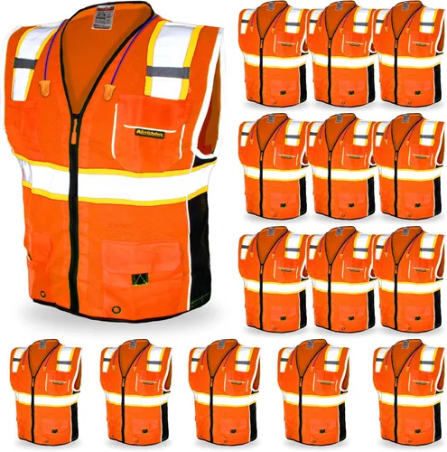 Vista 10 de KwikSafety CLASSIC & SUPREME Safety Vest Class 2 ANSI OSHA Hi Vis Vest