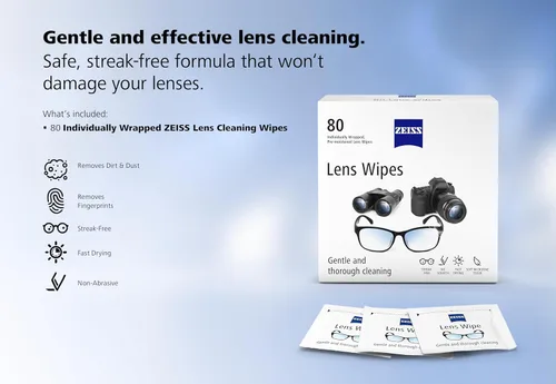 Vista 8 de ZEISS - Toallitas de limpieza prehumedecidas para lentes, 80
