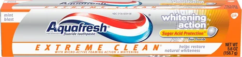 Vista 5 de Efferdent Tabletas de limpieza retenedoras, 126 tabletas y pasta dental blanqueadora Aquafresh Extreme Clean, 5.6 onzas