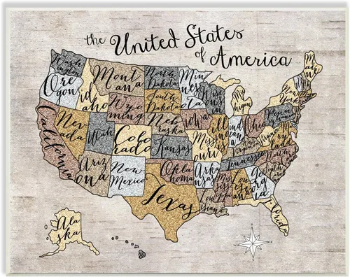 Vista 10 de Stupell Industries The Stupell Home Decor - Lienzo decorativo para pared, diseño de mapa de Estados Unidos, 30 x 40 pulgadas, diseño por la artista
