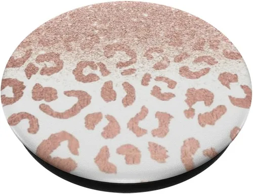 Vista 2 de Soporte para teléfonos y tabletas, diseño de leopardo, color oro rosa