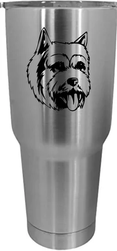 Vista 232 de Cairn Terrier - Vaso grabado con temática de perro, 30 onzas