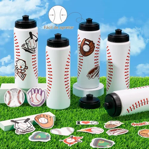 Vista 5 de DI QIU REN 12 botellas de plástico de agua de béisbol de 20 onzas con 300