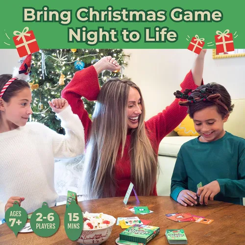 Vista 2 de Hootenanny Games Santa Shuffle - Juego de cartas navideñas en tiempo real