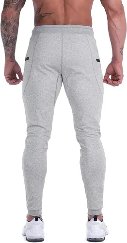 Vista 6 de MAIKANONG Pantalones deportivos ajustados para hombre, pantalones de entrenamiento para gimnasio, correr, atletismo, casual