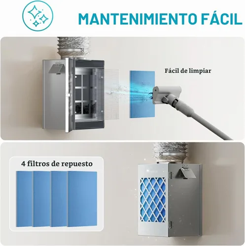 Vista 6 de HG Power - Caja de ventilación de secadora de metal, ventilación de secadora interior, solapa de ventilación de seguridad, trampa de pelusa