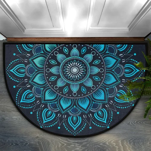 Vista 34 de Felpudo Semicircular de Animales Libélula Boho Lavable Tapete Semicírculo Antideslizante Absorbente Alfombras de Media Luna para Entrada