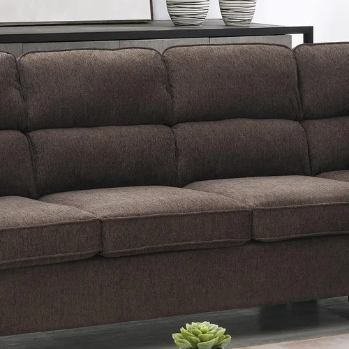 Vista 4 de Sofá modular tapizado con 4 cojines, moderno sofá en forma de L de micro tela copetudo, con espuma viscoelástica, sofá modular de 5 asientos
