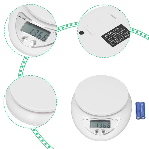 Vista 7 de Joyzan Báscula digital de cocina, pantalla LCD de alimentos, gramos, onzas, unidades de libra, pesa hasta 11.0 lbs, pesaje, medición de pérdida