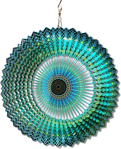Vista 24 de FONMY - Molinillo de viento de acero inoxidable, regalo para decoración de jardín, interiores y exteriores, manualidades, adornos de 6 pulgadas Mds02