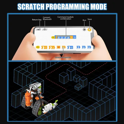 Vista 7 de Kit de construcción de robot STEM con control remoto para niños de 6 a 13 años, juguetes técnicos robóticos de codificación, regalos de cumpleaños