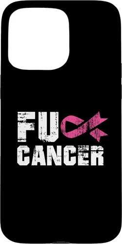 Vista 31 de iPhone 16 Fuck Cancer Survivor Gift Distressed Pink Ribbon Awareness Case