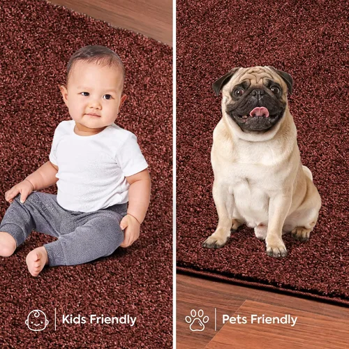 Vista 7 de Ambiant Alfombras de Área de Color Sólido Aptas para Mascotas Chocolate - Rectángulo de 2' x 4', Interior, Resistente a Manchas, Perfecta para Sala