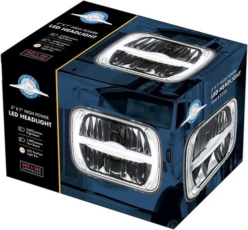 Vista 7 de 5" x 7" Luz LED rectangular con luz LED Bar