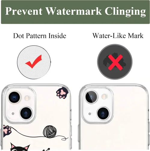 Vista 8 de Unov Funda para iPhone 14 iPhone 13, transparente con diseño, ajuste delgado, buen agarre, funda para teléfono en relieve, cubierta protectora a