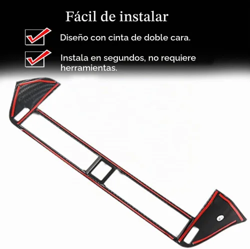 Vista 6 de XITER Marco de Cubierta de Ventilación de Aire de Consola Estilo Fibra de Carbono ABS Panel de Control Central Cubierta de Moldura de Ventilación