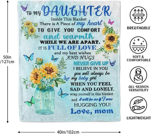 Vista 6 de Regalos para hija de mamá, regalos para hijas adultas, regalo para hija, manta para hija de mamá 40 x 50 pulgadas