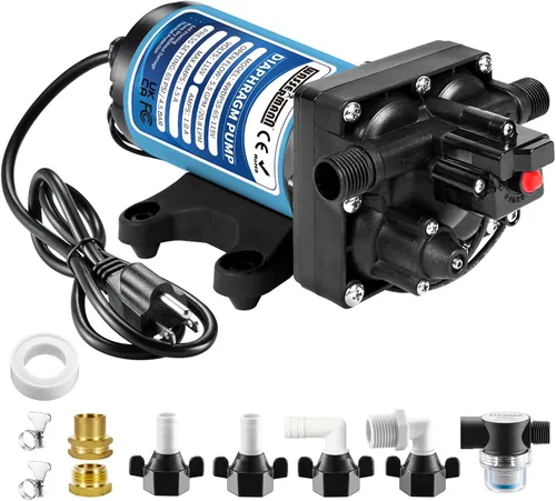 Vista 13 de WASSERMANN Bomba de Aumento de Presión de Agua de 115 Voltios AC 4.5GPM 55PSI, Bomba de Agua Autocebante de Diafragma con Interruptor de Presión