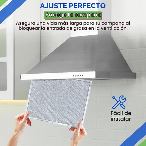 Vista 4 de Filtro de ventilación para campana de estufa Bagean 11.8" x 14.3" BPS1FA30 - Compatible con repuesto de filtro de campana extractora NuTone Allure