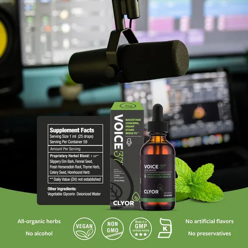 Vista 5 de Voice37 - Remedio para la Voz del Cantante - Fórmula Herbal Natural de Potenciador Vocal para Lubricar, Calmar y Aliviar la Ronquera, la Garganta