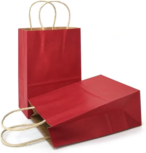 Vista 55 de AZOWA Bolsas de regalo de color azul claro, mini bolsas de papel kraft con asas para recuerdos de fiesta (4 x 2.4 x 6 pulgadas, azul, 12 unidades)