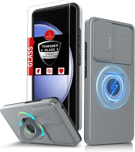 Vista 49 de Funda para Samsung Galaxy S21 FE con 2 protectores de pantalla de vidrio templado, funda con función atril para Samsung Galaxy S21FE con cubierta