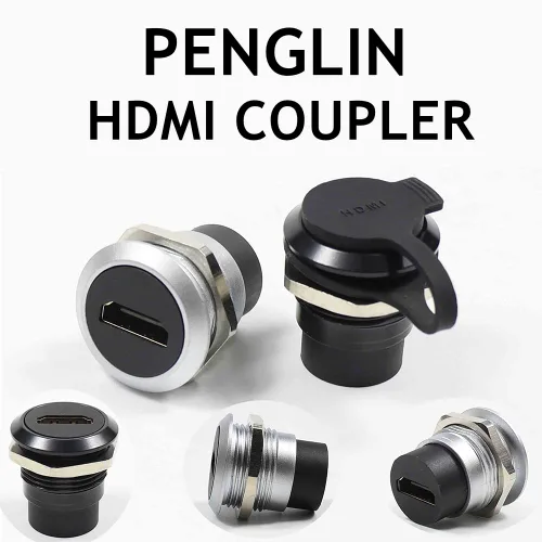 Vista 3 de PENGLIN Acoplador de montaje en panel HDMI 2.0 hembra a hembra de 2 piezas Resolución 4K@60Hz,Compatible con video 3D,Señal de audio y video cero