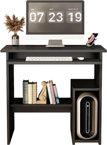 Vista 12 de Escritorio pequeño para computadora para oficina en casa, mesa de juegos compacta para computadora de escritorio y portátil, con cajón