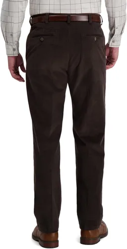 Vista 3 de Haggar Men's Corduroy Expandable Waist Classic & Straight Fit Flat Front Pant