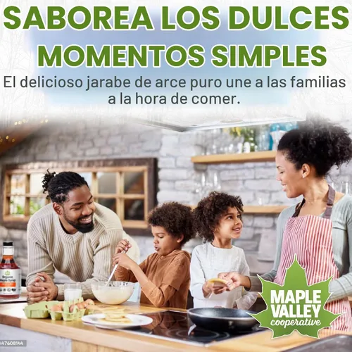 Vista 4 de Maple Valley Jarabe de arce puro orgánico, ámbar y rico, 8 onzas