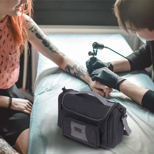 Vista 3 de USA Gear Estuche profesional para pistola de tatuaje, exterior fuerte, divisores ajustables, sostiene juego de tinta de tatuaje, máquina, bolígrafo