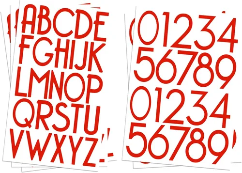 Vista 10 de 584 piezas 8 hojas Kit de letras y números de vinilo autoadhesivo de 1 pulgada, calcomanía moderna de números de buzón para buzón, letreros