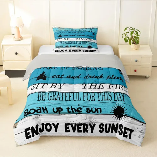Vista 23 de Erosebridal Juego de edredón de ancla náutica, juego de ropa de cama con brújula oceánica, tamaño individual para niños, adolescentes y adultos