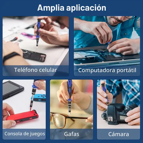 Vista 6 de XOOL Kit de destornilladores de precisión 62 en 1, kit de herramientas de reparación de electrónicos, kit de destornillador magnético con eje