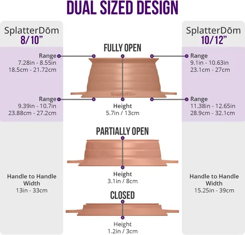 Vista 12 de L.I.Q - Protector de salpicaduras de silicona, se adapta a macetas de 8 y 10 pulgadas (20 y 9.8 in), apto para microondas y duradero, incluye tapa