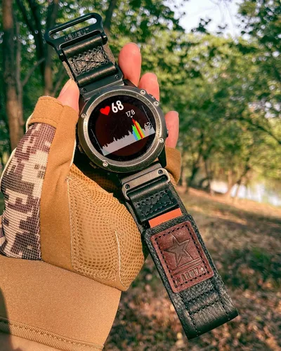 Vista 2 de Compatible con la Correa de Reloj Garmin, Correa Deportiva de Nylon Super Resistente con Diseño de Bucle Tejido, Banda de Reemplazo Dura